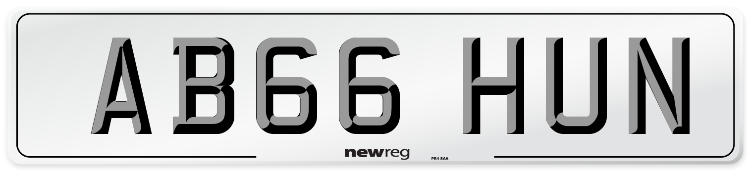 AB66 HUN Number Plate from New Reg
